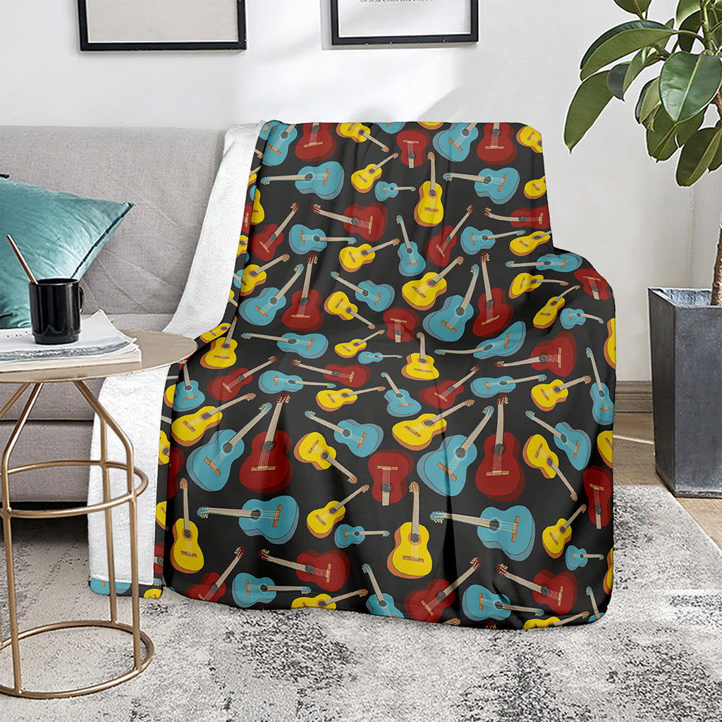 Colorful Guitar Pattern Print Blanket