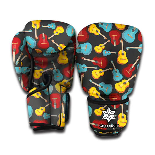 Colorful Guitar Pattern Print Boxing Gloves