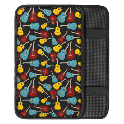 Colorful Guitar Pattern Print Car Center Console Cover