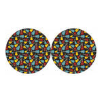 Colorful Guitar Pattern Print Car Coasters
