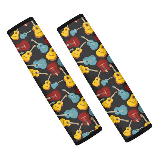 Colorful Guitar Pattern Print Car Seat Belt Covers