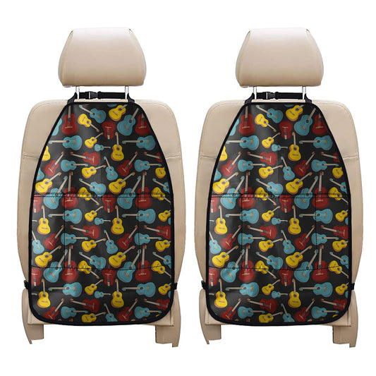 Colorful Guitar Pattern Print Car Seat Organizers