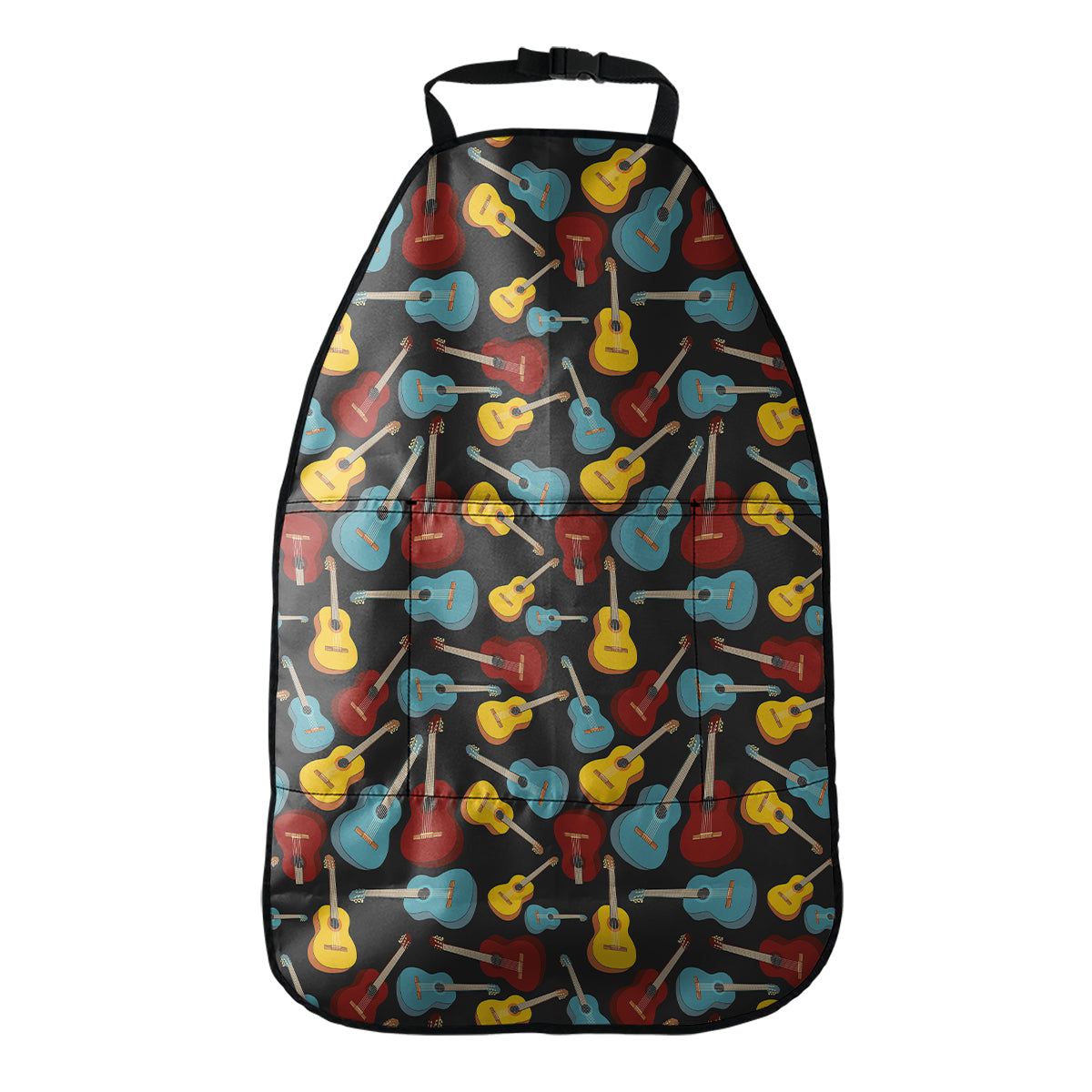 Colorful Guitar Pattern Print Car Seat Organizers