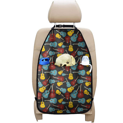 Colorful Guitar Pattern Print Car Seat Organizers