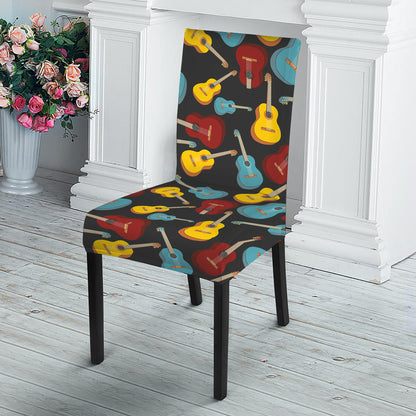 Colorful Guitar Pattern Print Dining Chair Slipcover