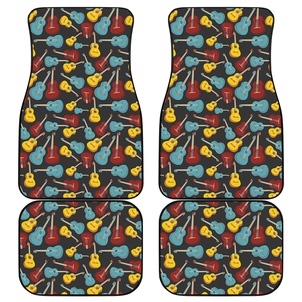 Colorful Guitar Pattern Print Front and Back Car Floor Mats