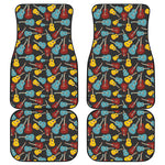 Colorful Guitar Pattern Print Front and Back Car Floor Mats