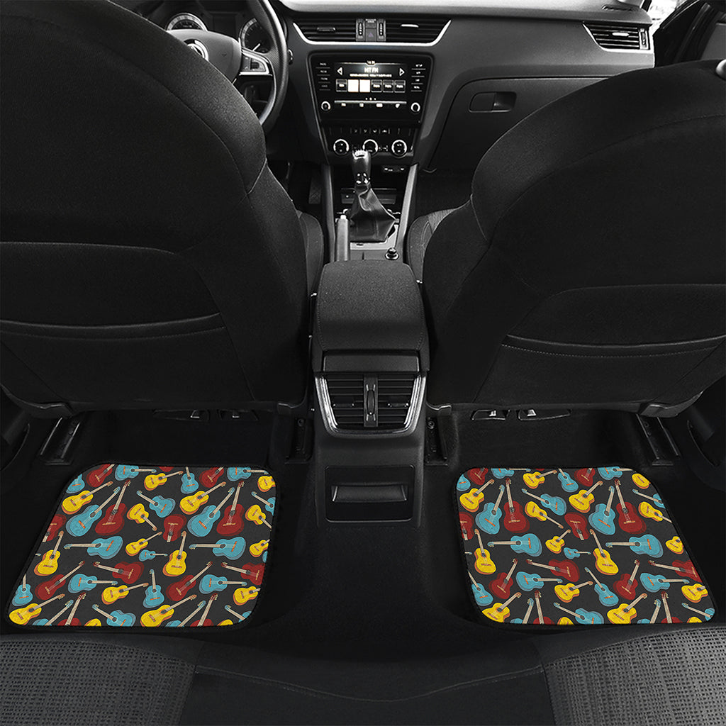 Colorful Guitar Pattern Print Front and Back Car Floor Mats