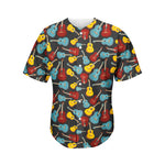 Colorful Guitar Pattern Print Men's Baseball Jersey