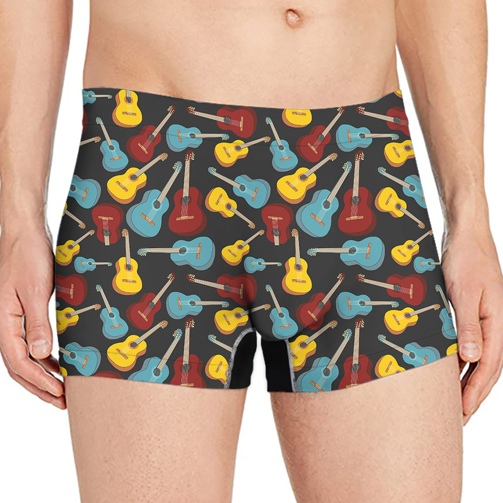 Colorful Guitar Pattern Print Men's Boxer Briefs