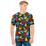 Colorful Guitar Pattern Print Men's T-Shirt