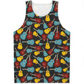 Colorful Guitar Pattern Print Men's Tank Top