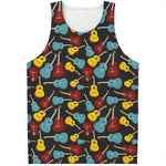 Colorful Guitar Pattern Print Men's Tank Top