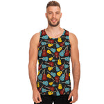 Colorful Guitar Pattern Print Men's Tank Top