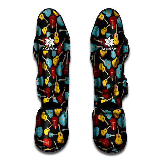 Colorful Guitar Pattern Print Muay Thai Shin Guard