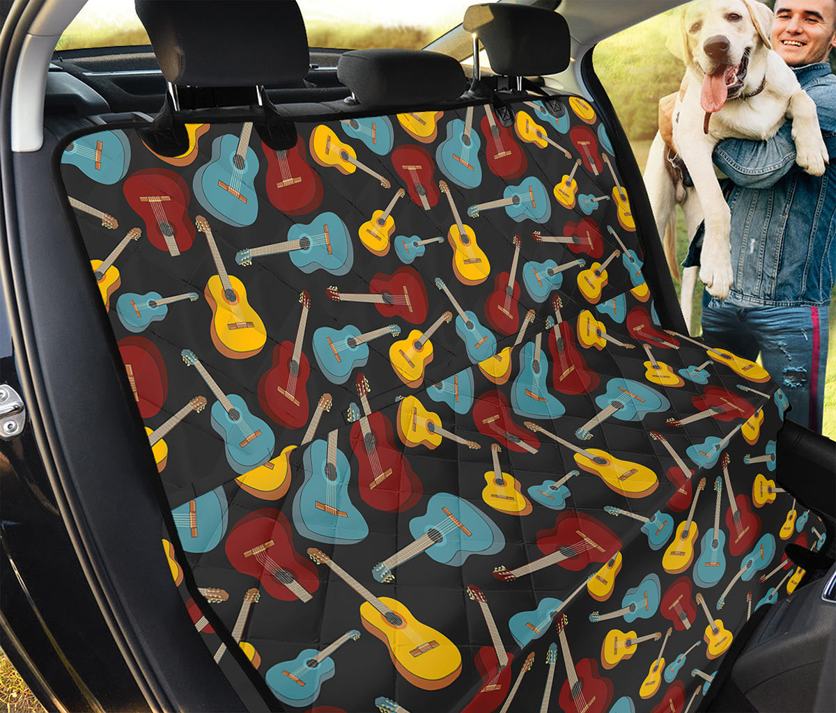 Colorful Guitar Pattern Print Pet Car Back Seat Cover