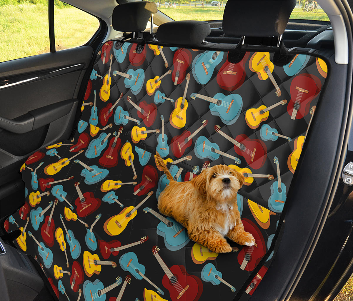 Colorful Guitar Pattern Print Pet Car Back Seat Cover