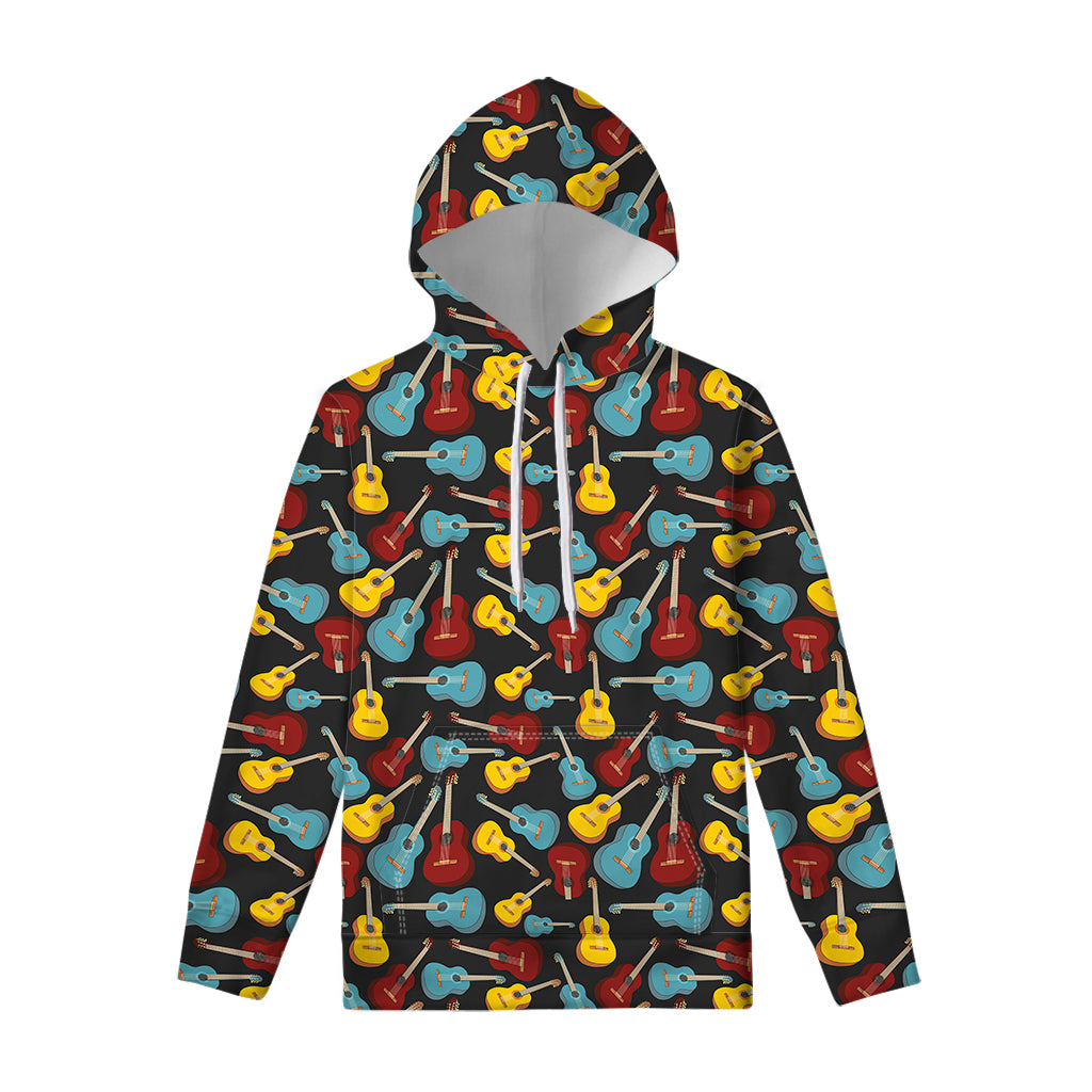 Colorful Guitar Pattern Print Pullover Hoodie