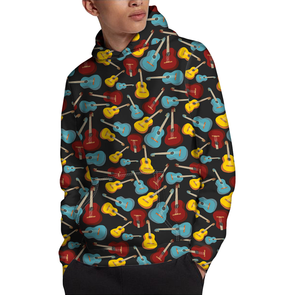 Colorful Guitar Pattern Print Pullover Hoodie