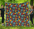 Colorful Guitar Pattern Print Quilt