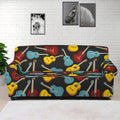 Colorful Guitar Pattern Print Sofa Cover