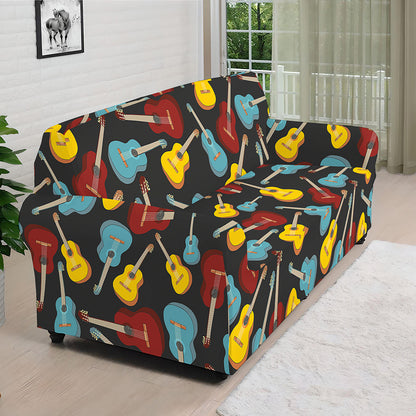 Colorful Guitar Pattern Print Sofa Cover