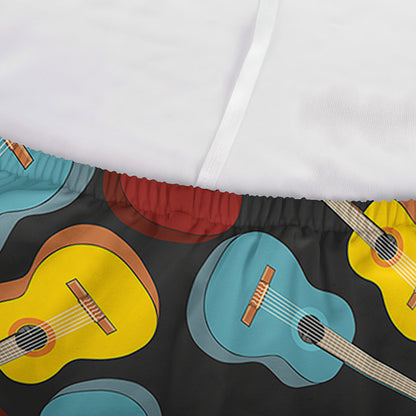 Colorful Guitar Pattern Print Sofa Cover