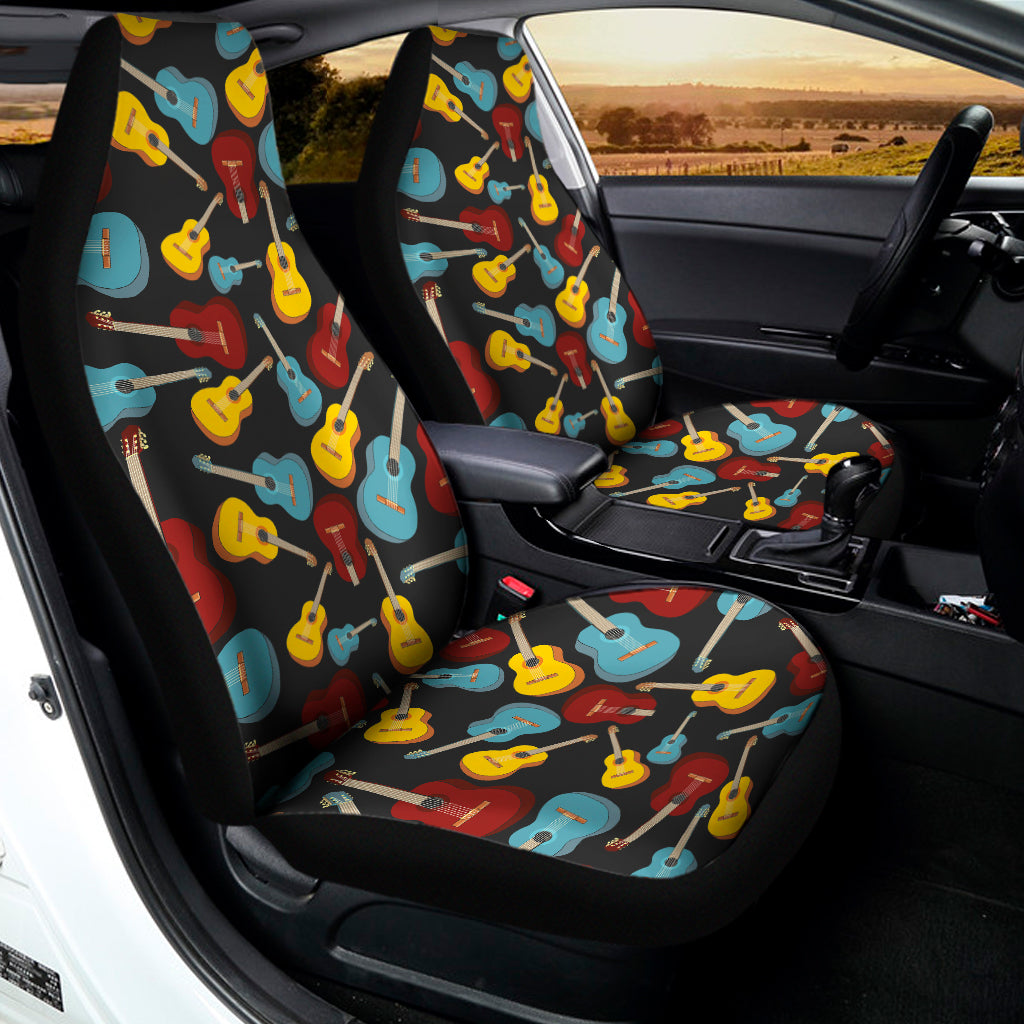 Colorful Guitar Pattern Print Universal Fit Car Seat Covers