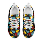 Colorful Guitar Pattern Print White Sneakers
