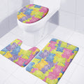 Colorful Gummy Bear Print 3 Piece Bath Mat Set