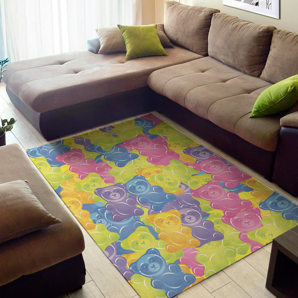 Colorful Gummy Bear Print Area Rug