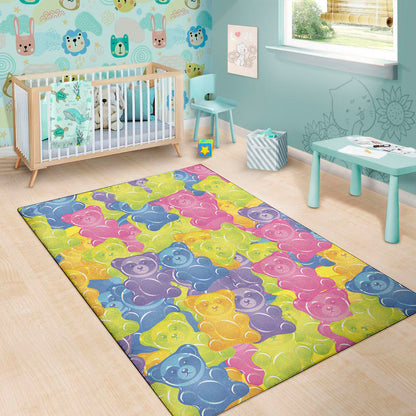 Colorful Gummy Bear Print Area Rug