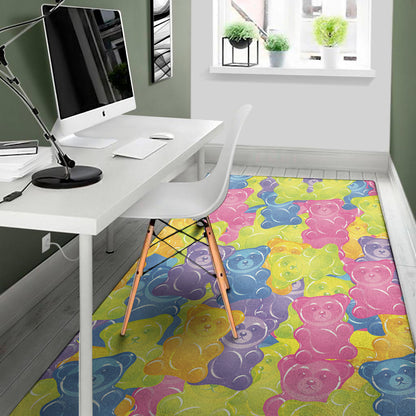 Colorful Gummy Bear Print Area Rug