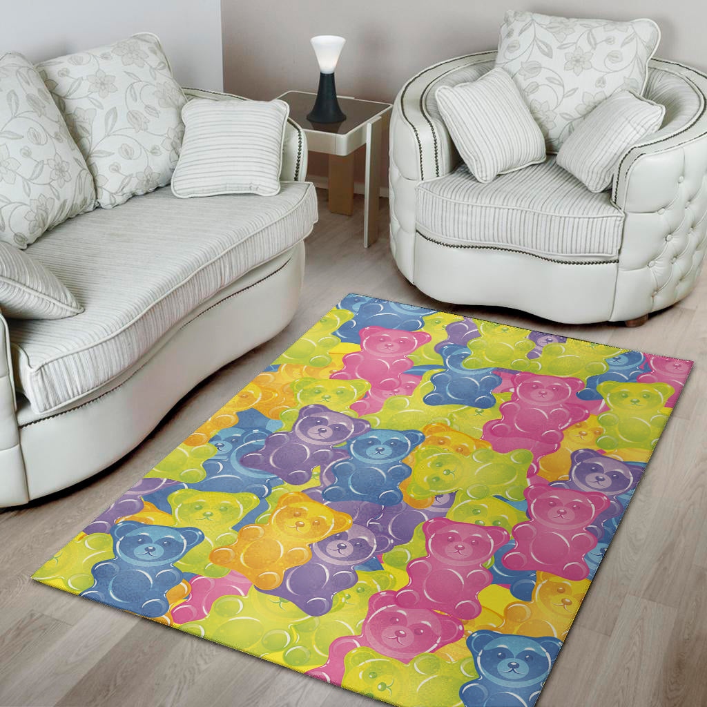 Colorful Gummy Bear Print Area Rug