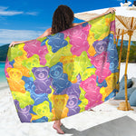 Colorful Gummy Bear Print Beach Sarong Wrap