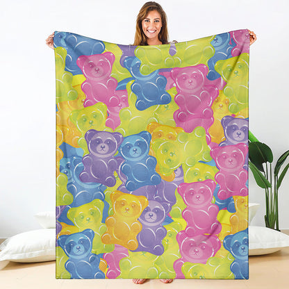 Colorful Gummy Bear Print Blanket