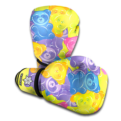 Colorful Gummy Bear Print Boxing Gloves