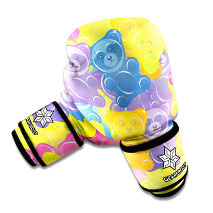 Colorful Gummy Bear Print Boxing Gloves