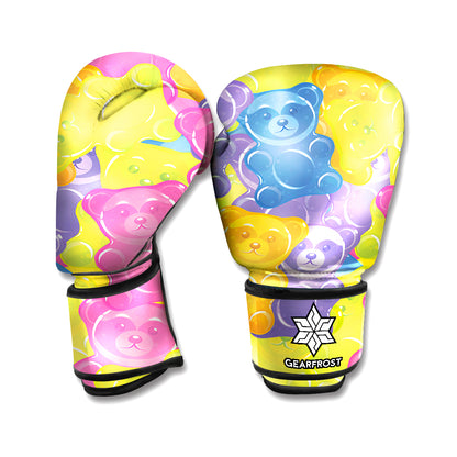 Colorful Gummy Bear Print Boxing Gloves