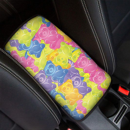 Colorful Gummy Bear Print Car Center Console Cover