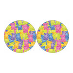 Colorful Gummy Bear Print Car Coasters