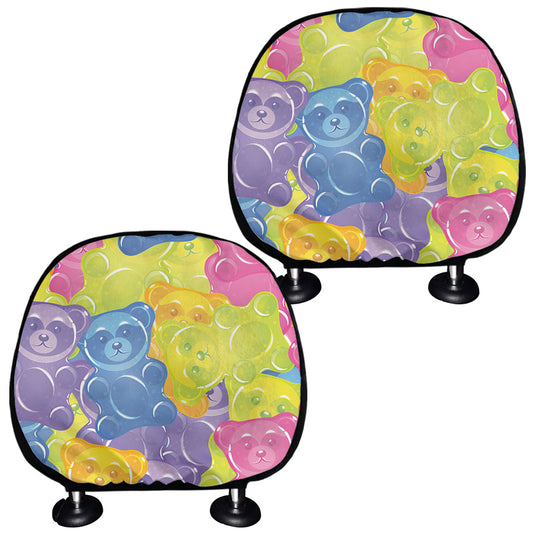 Colorful Gummy Bear Print Car Headrest Covers