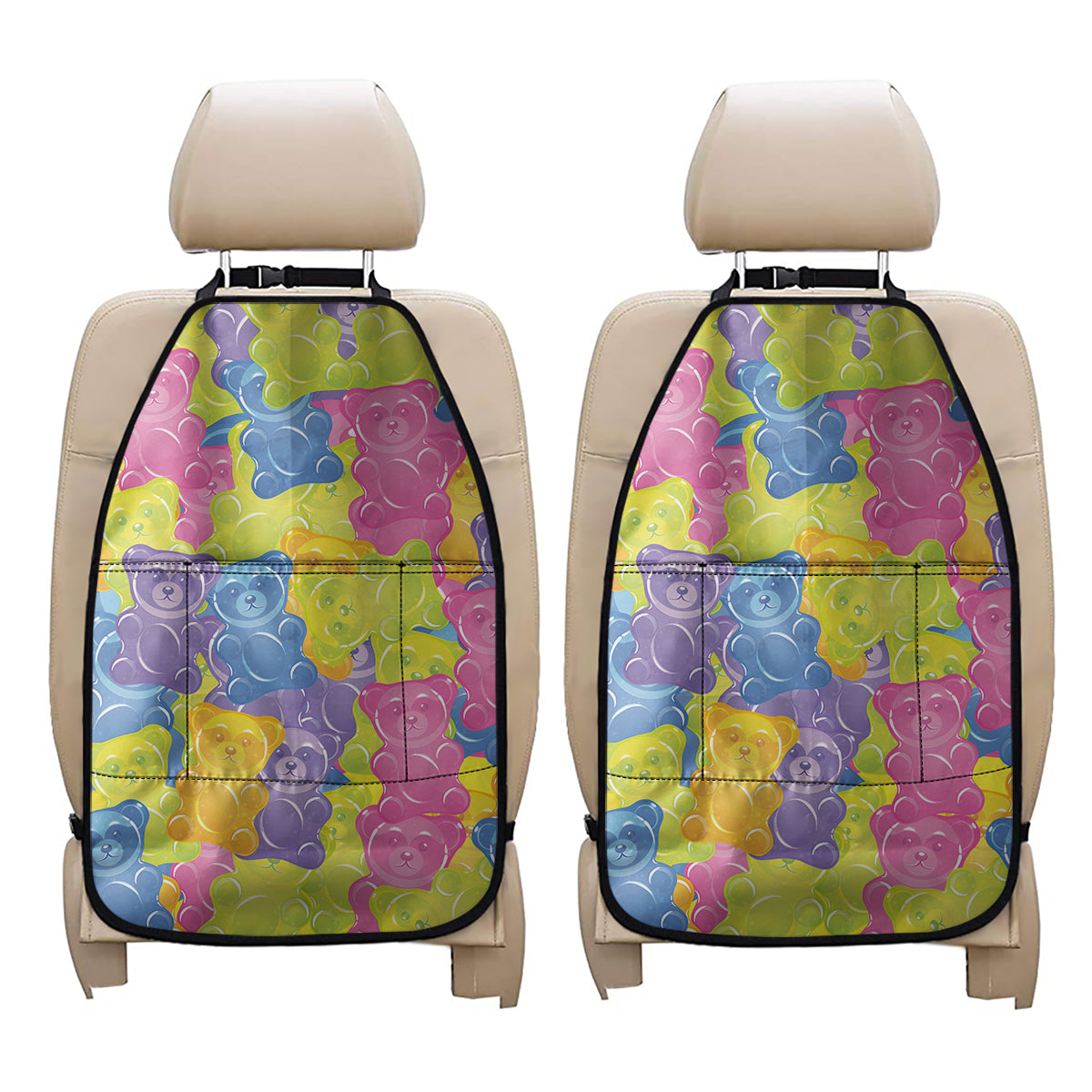 Colorful Gummy Bear Print Car Seat Organizers