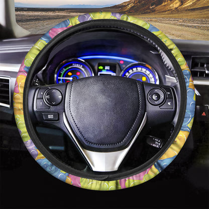 Colorful Gummy Bear Print Car Steering Wheel Cover
