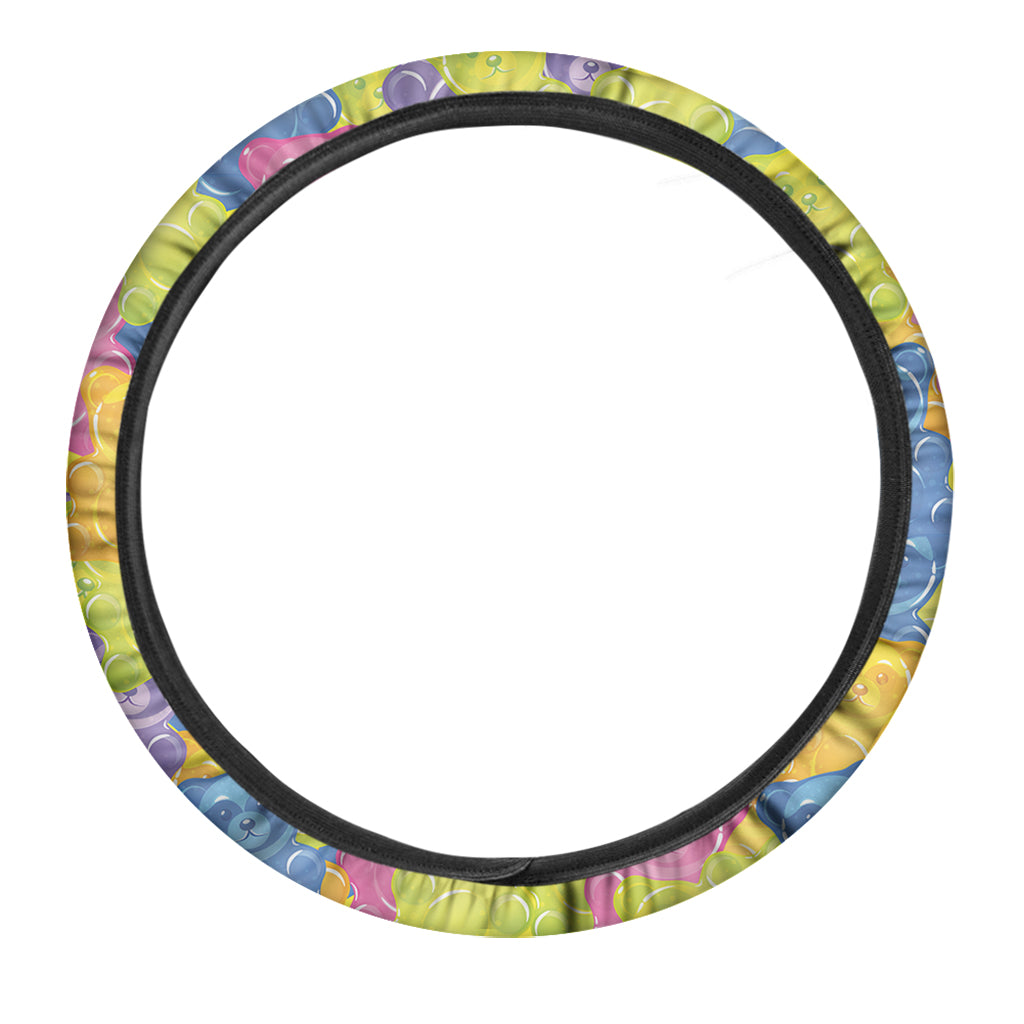 Colorful Gummy Bear Print Car Steering Wheel Cover