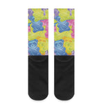 Colorful Gummy Bear Print Crew Socks
