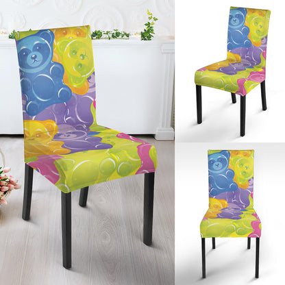Colorful Gummy Bear Print Dining Chair Slipcover