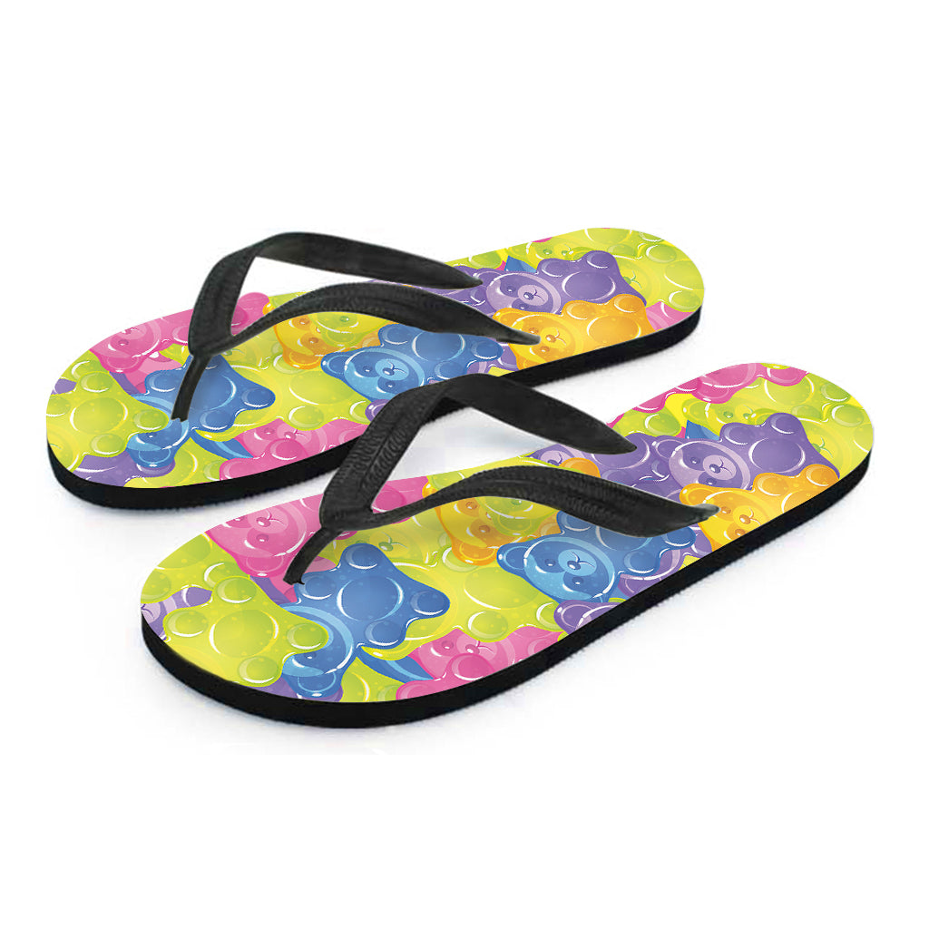 Colorful Gummy Bear Print Flip Flops