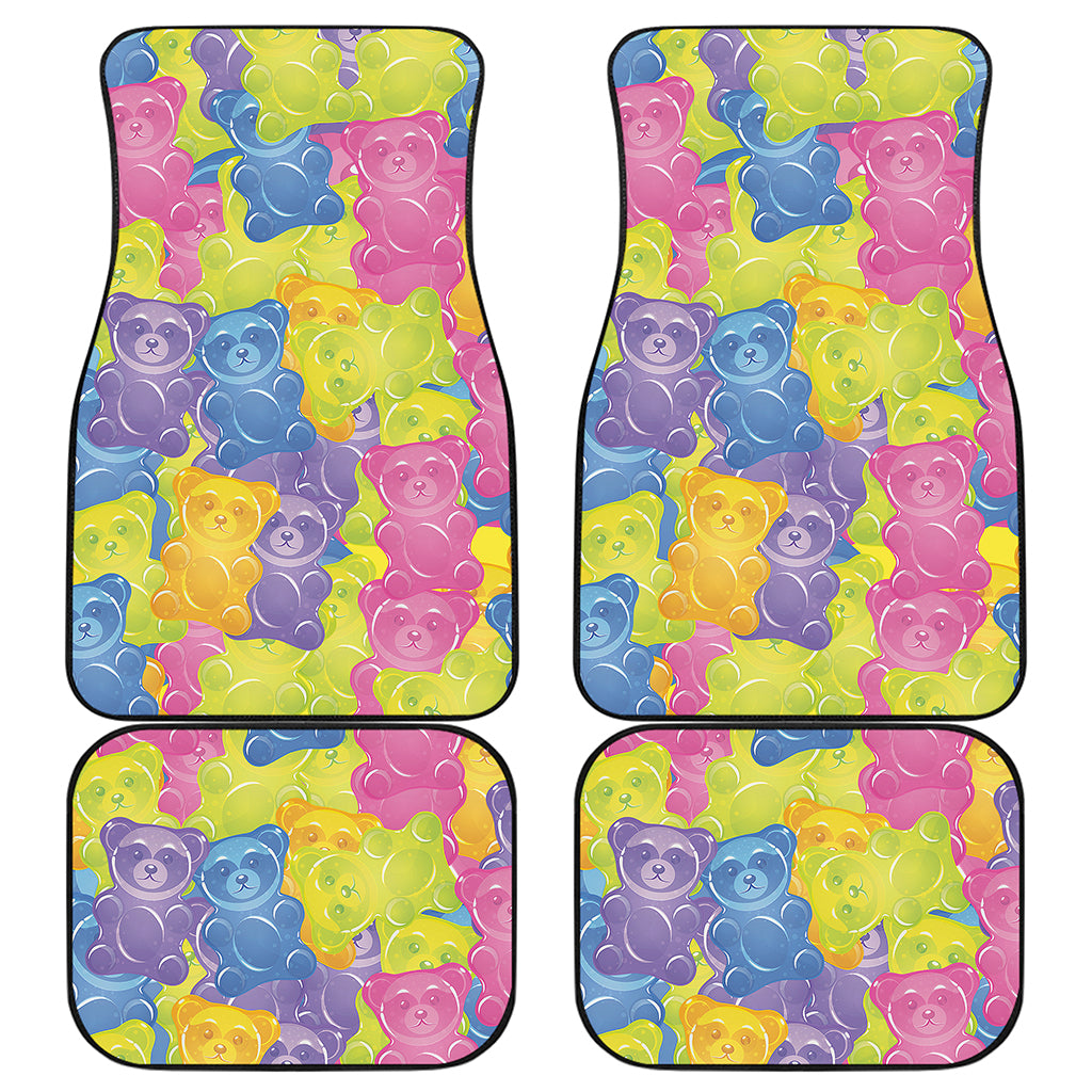 Colorful Gummy Bear Print Front and Back Car Floor Mats