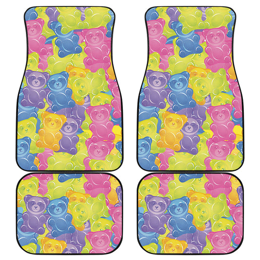 Colorful Gummy Bear Print Front and Back Car Floor Mats